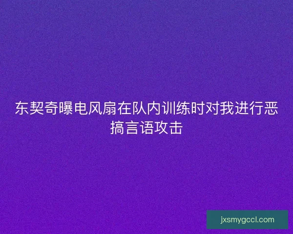 东契奇曝电风扇在队内训练时对我进行恶搞言语攻击