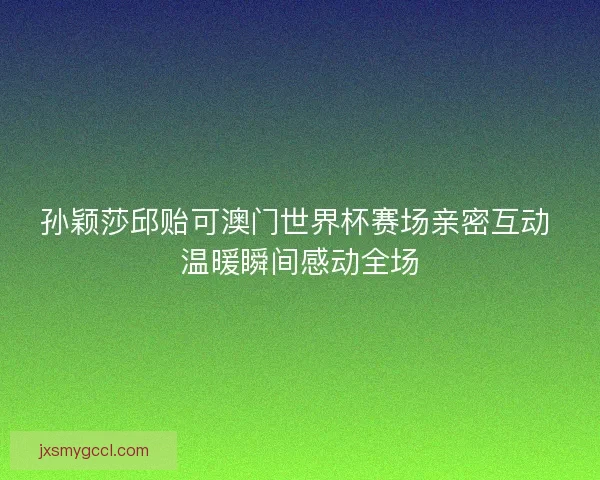 孙颖莎邱贻可澳门世界杯赛场亲密互动 温暖瞬间感动全场