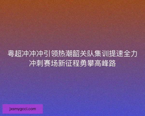 粤超冲冲冲引领热潮韶关队集训提速全力冲刺赛场新征程勇攀高峰路