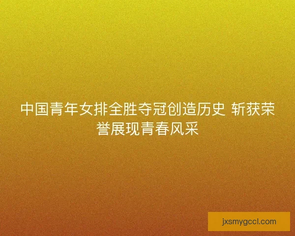 中国青年女排全胜夺冠创造历史 斩获荣誉展现青春风采 中国青年女排全胜夺冠创造历史 斩获荣誉展现青春风采